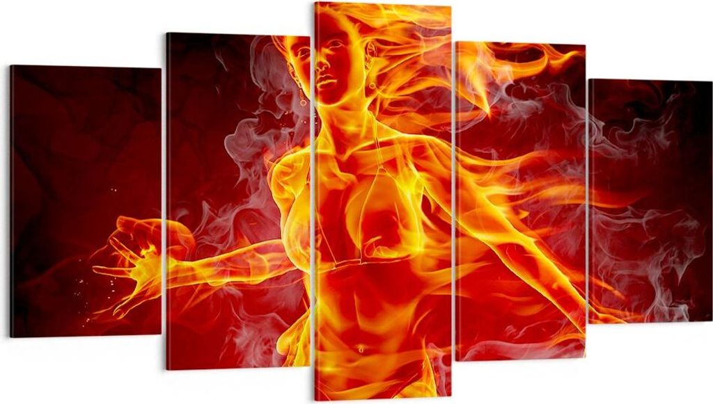 Bild auf Leinwand - Leinwandbild - Frau Flammen Produktbild 