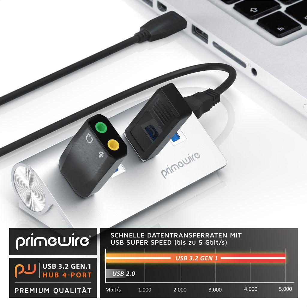 Primewire USB 3.2 Hub Gen.2 mit 4 Ports, 10 Gbps, 4-Port, Produktbild 5