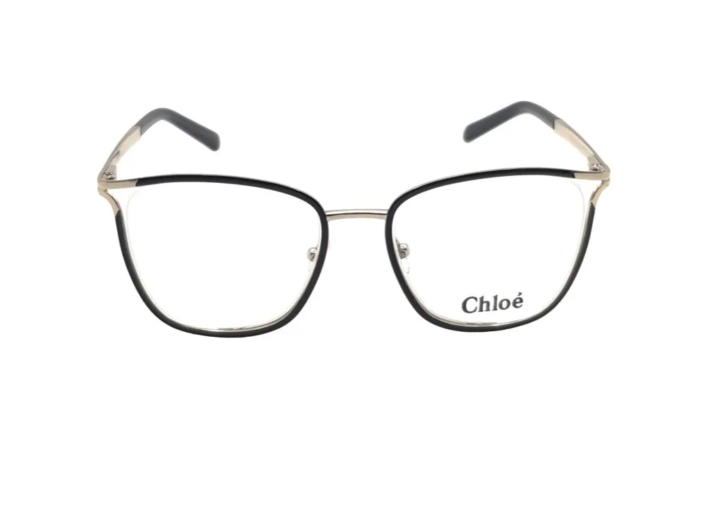 Monture optique femme Chloé CE2129 752 style rétro en métal doré chic