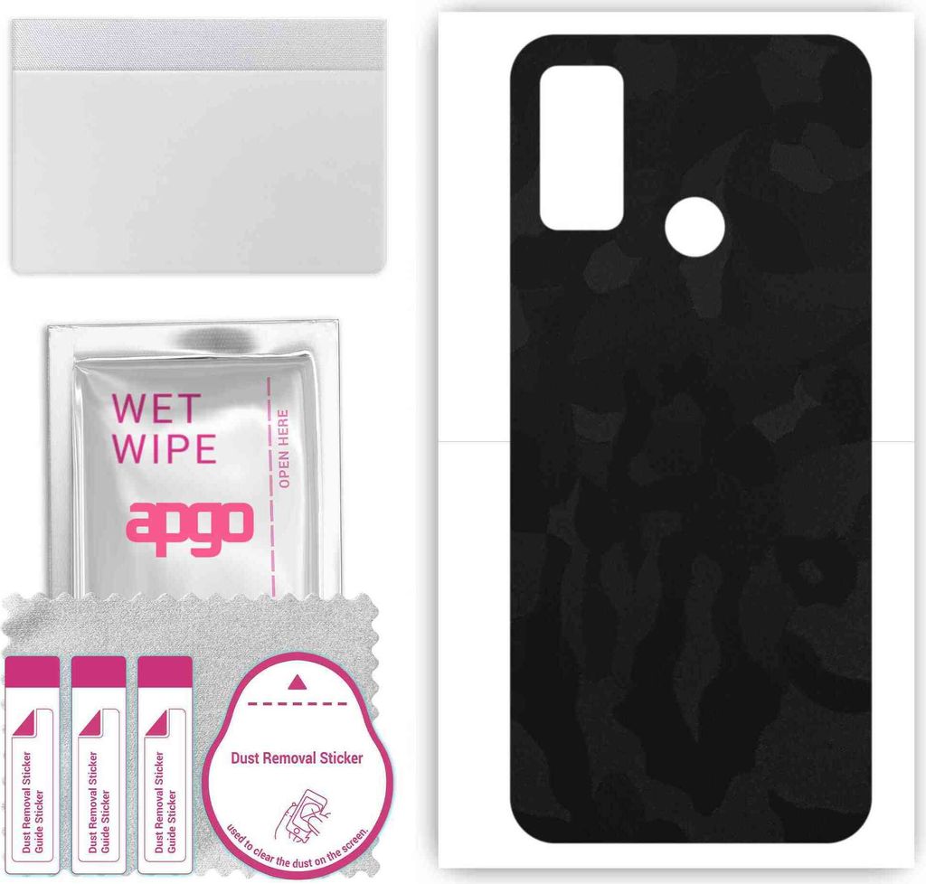 apgo Rückseite Schutzfolie, Skin, kompatibel mit Ulefone Note 10, Hinten Displayschutzfolie aus Vinylfolie, kratzfest, einfache Montage - Schwarze...