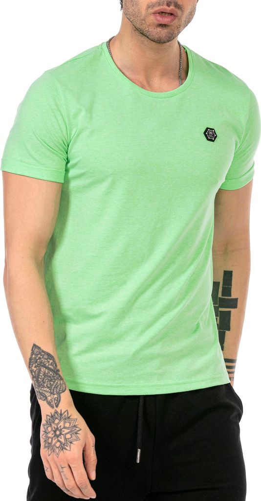 Red Bridge Herren T-Shirt Basic Kurzarm Shirt Umgekrempelt Grün S