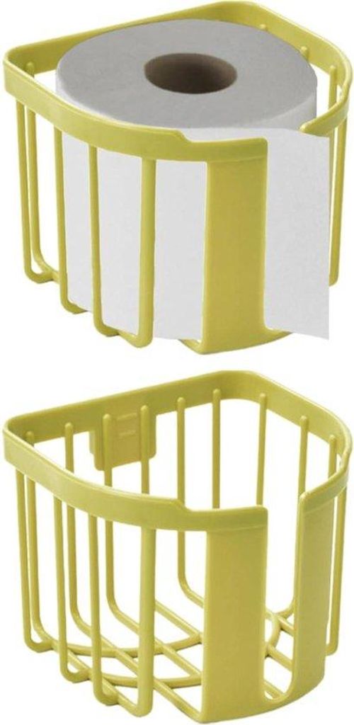 Toiletpapierhalter Set für Wandmontage in Gelb - Badkammerorganisation mit Gelber Metallhalter