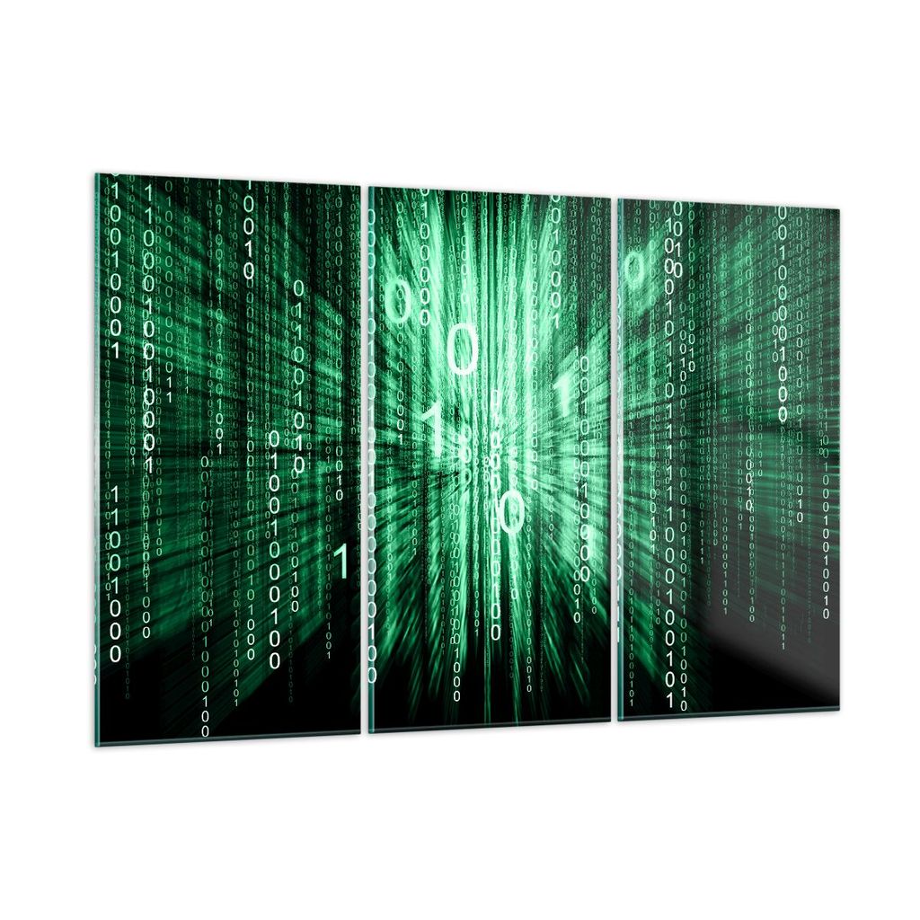 Bilder auf glas - Abstrakt zusammenfassungszahlen - 105x70cm - Glasbilder - Wandbilder - Kunstdruck - zum Aufhängen bereit - Wanddekoration aus Gl...