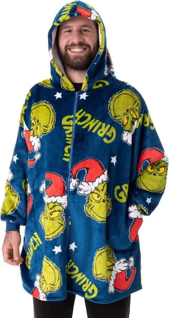 Sweat Grinch à fermeture éclair intégrale - Design Coloré Taille Unique
