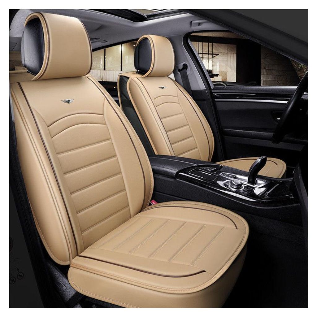 Coprisedili universali in pelle per sedili anteriori, beige Immagine del prodotto 