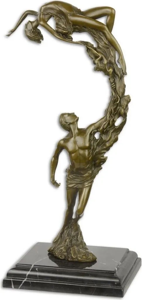 Décoration Intérieure de Luxe : Sculpture Bronze Danseurs Socle Marbre