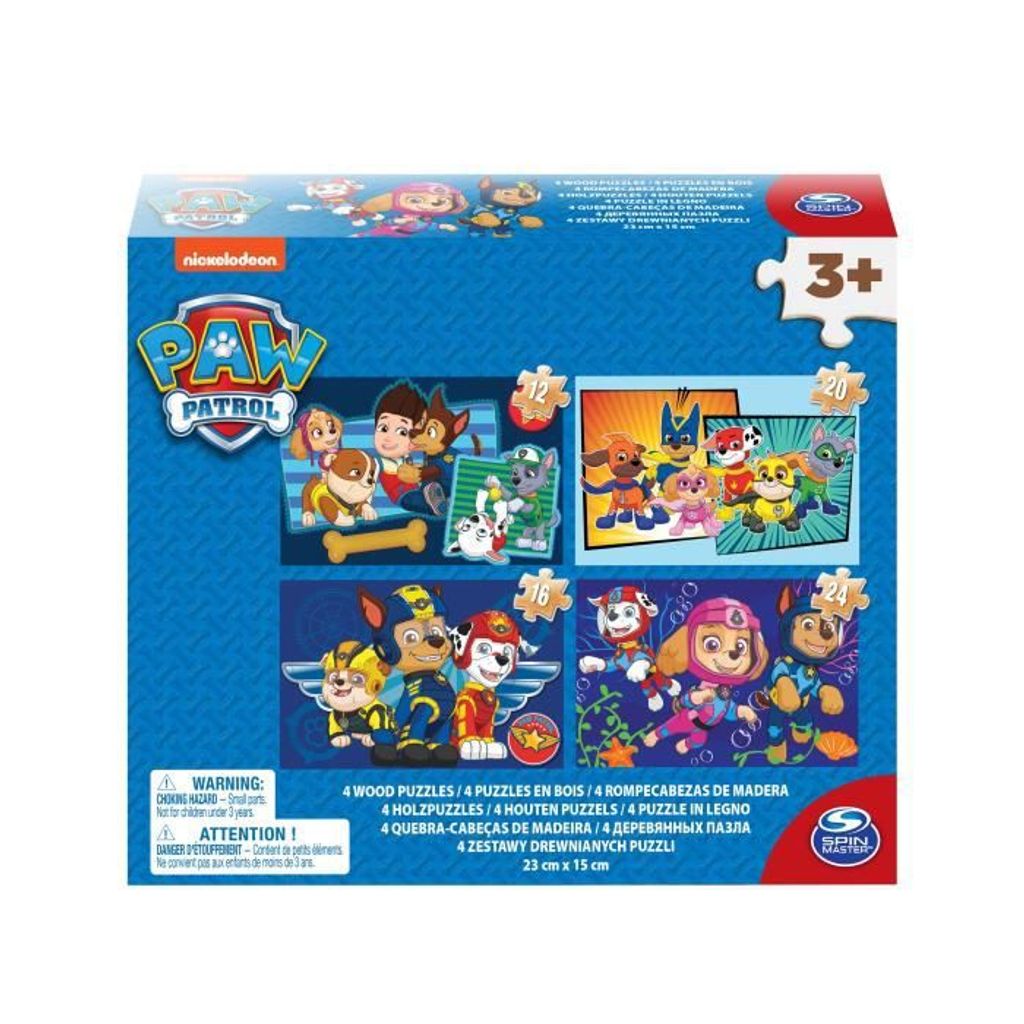 Paw Patrol Shoe Box Wood Puzzle 4 Pack