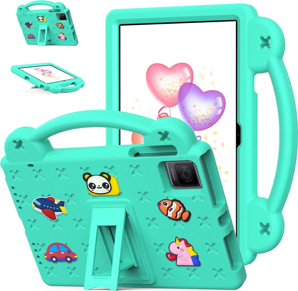 Schutzhülle für T-Mobile REVVL Tab 10.36" Niedliche Hülle für Kinder, Stoßfest mit Griff und Ständer Grün