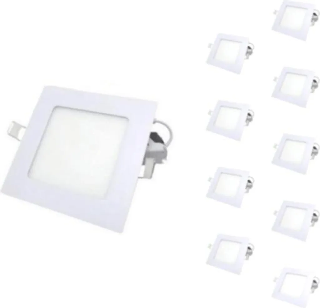 Spot LED Encastrable Carré 6W Éclairage Puissant Sans Éblouissement x10