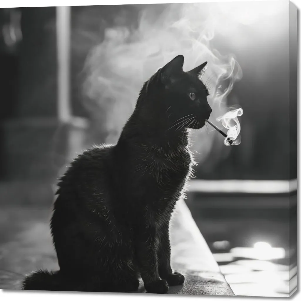 Pausa Felina 100x100: Quadro Design Moderno per Arredo d'Interni