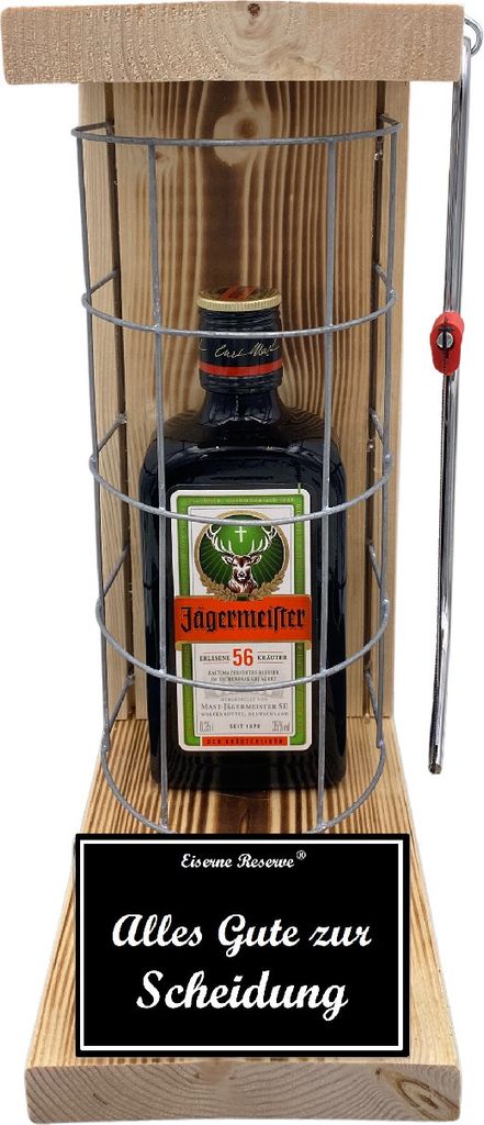 Jägermeister - Alles Gute zur Scheidung - Eiserne Reserve Gitterkäfig Bier Geschenk zur Scheidung