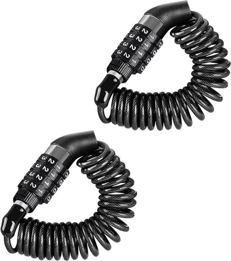 Antivol de vélo à combinaison flexible noir en acier haute résistance