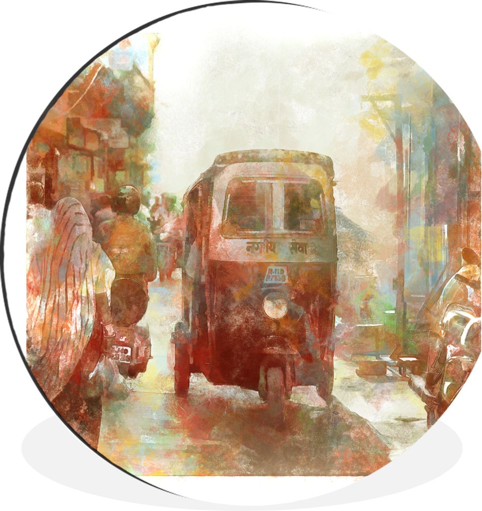 MuchoWow - Wand Bild - Wohnzimmer - Runde Bilder - Alubilder - Kunst für zu Hause - Aluminium - Wanddekoration