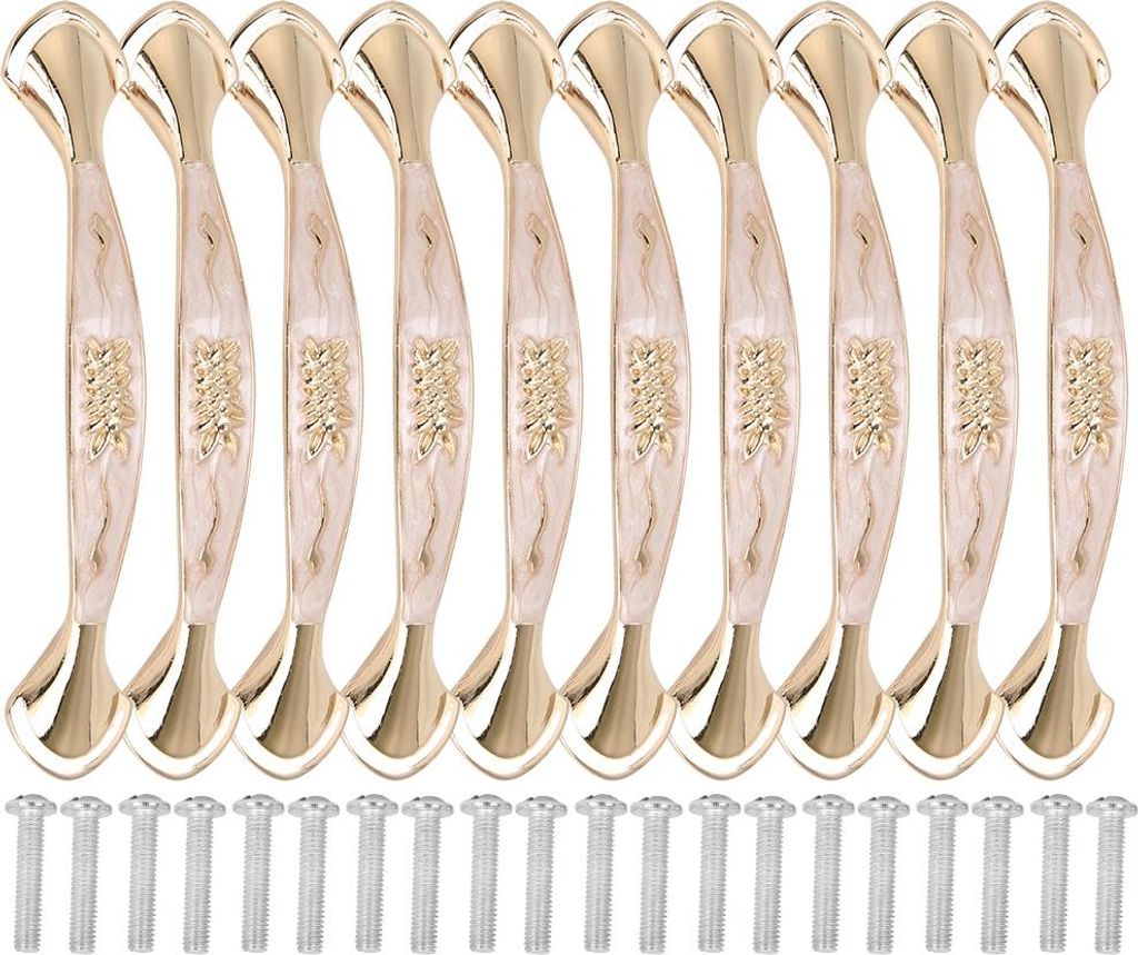 10 Sets Türgriffe, bernsteinfarben, weiß, einfacher Stil, Produktbild 