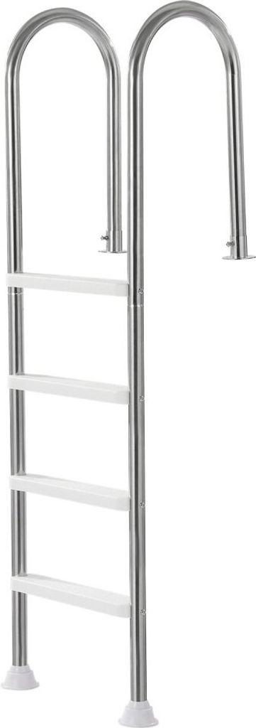4-stufige Poolleiter 120kg - Pool Einstieg mit 2 Handläufen - Ideal für 137cm Pool mit Deck - Stabile Badeleiter