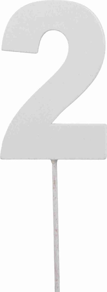 Stecker Zahl Holz weiß H7cm L27cm Geburtstag Jubiläum Kuchen Torte Cake Topper, Ausf:2