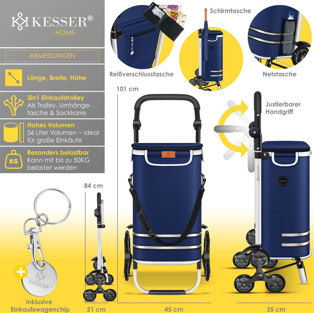 KESSER® Einkaufstrolley mit Kühlfach ideal für Stufen 56L Produktbild 7