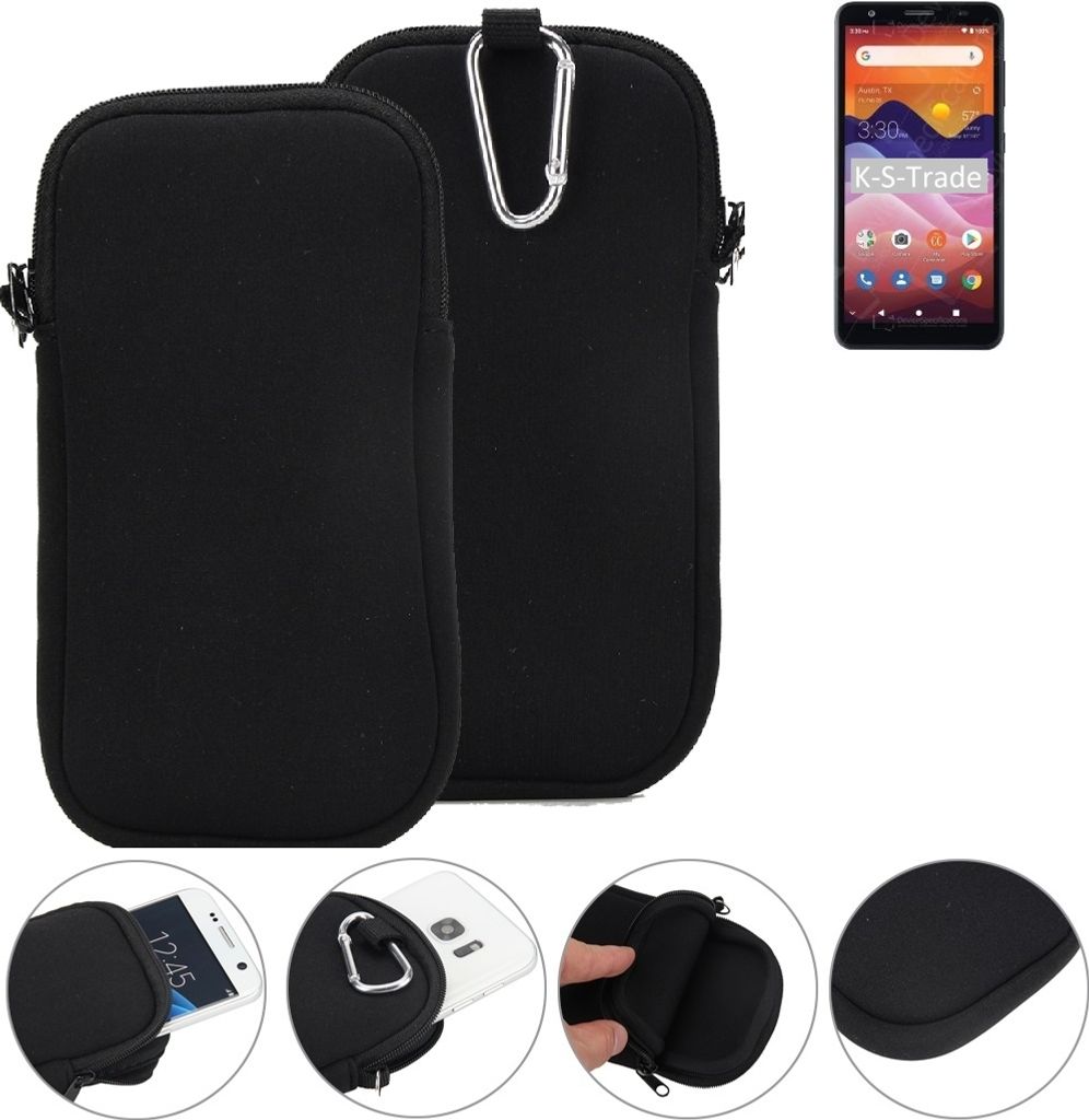 K-S-Trade Neopren-Hülle Handyhülle kompatibel mit ZTE Avid 579 Schutzhülle Neoprenhülle Sleeve Schutz-Hülle Gürtel Tasche Case Holster