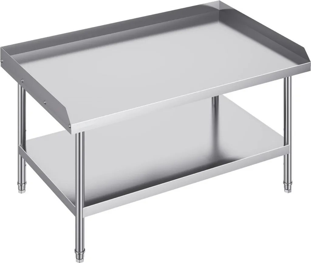 Table de travail inox 762x1219x660mm robuste pour cuisine et atelier