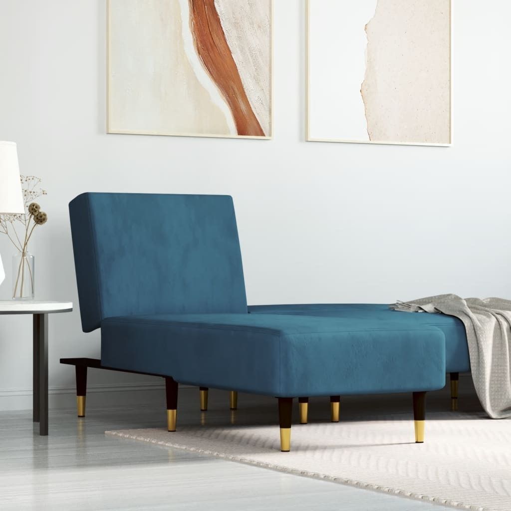 "2026 Promotion" Chaiselongue Blau Samt - Recamieren CC21374