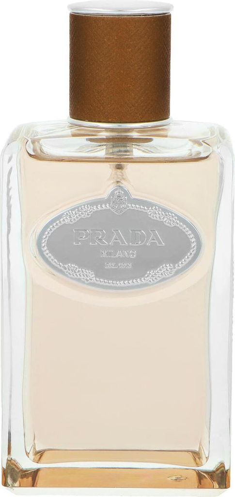 A clear, front-facing studio shot of a bottle of Prada Infusion De Vanille Eau de Parfum.