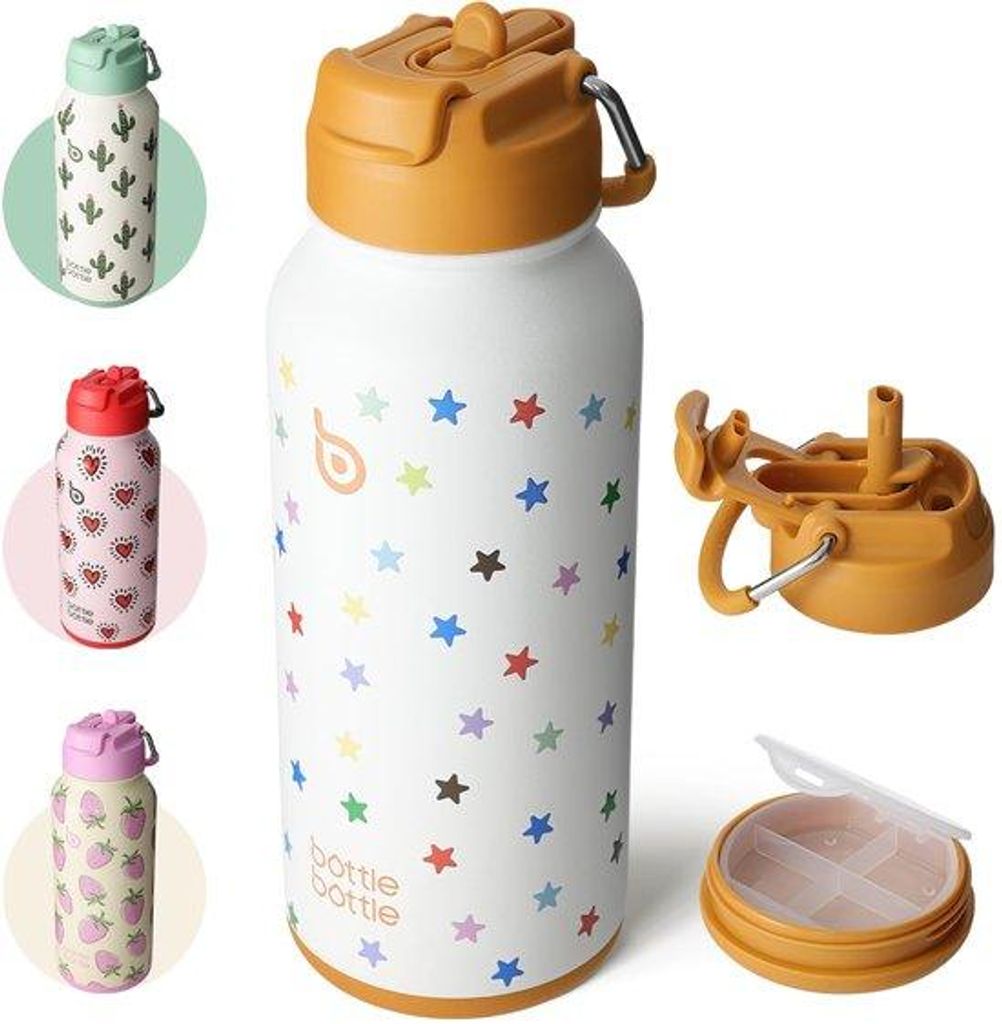 Isolierte Sportflasche 1L Edelstahl BPA-frei