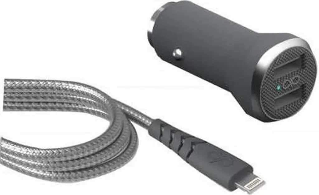 Kit de Charge Rapide avec Câble iPhone MFi Renforcé 1.2m Force Power Gris