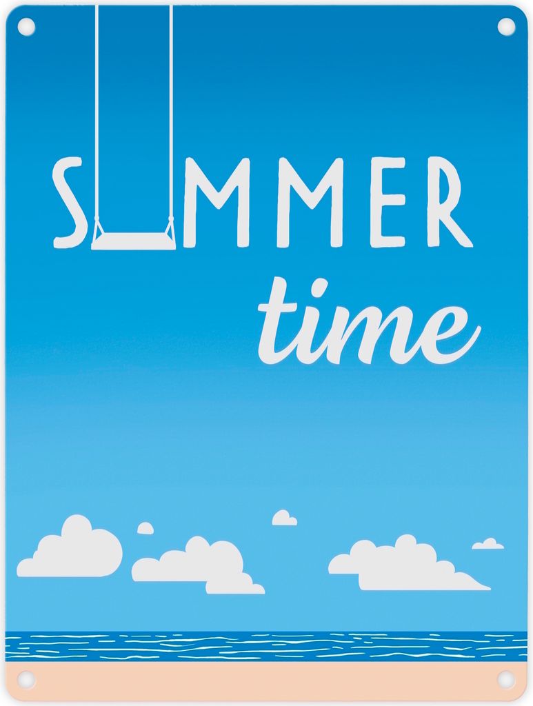 Summertime Metallschild in 15x20 cm für den Sommer