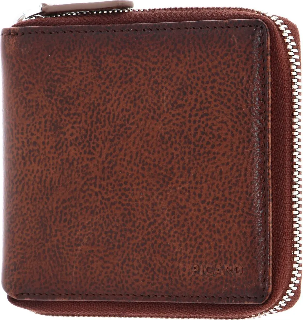 Porte-monnaie compact pour voyager léger : PICARD Hans cuir brun Zip