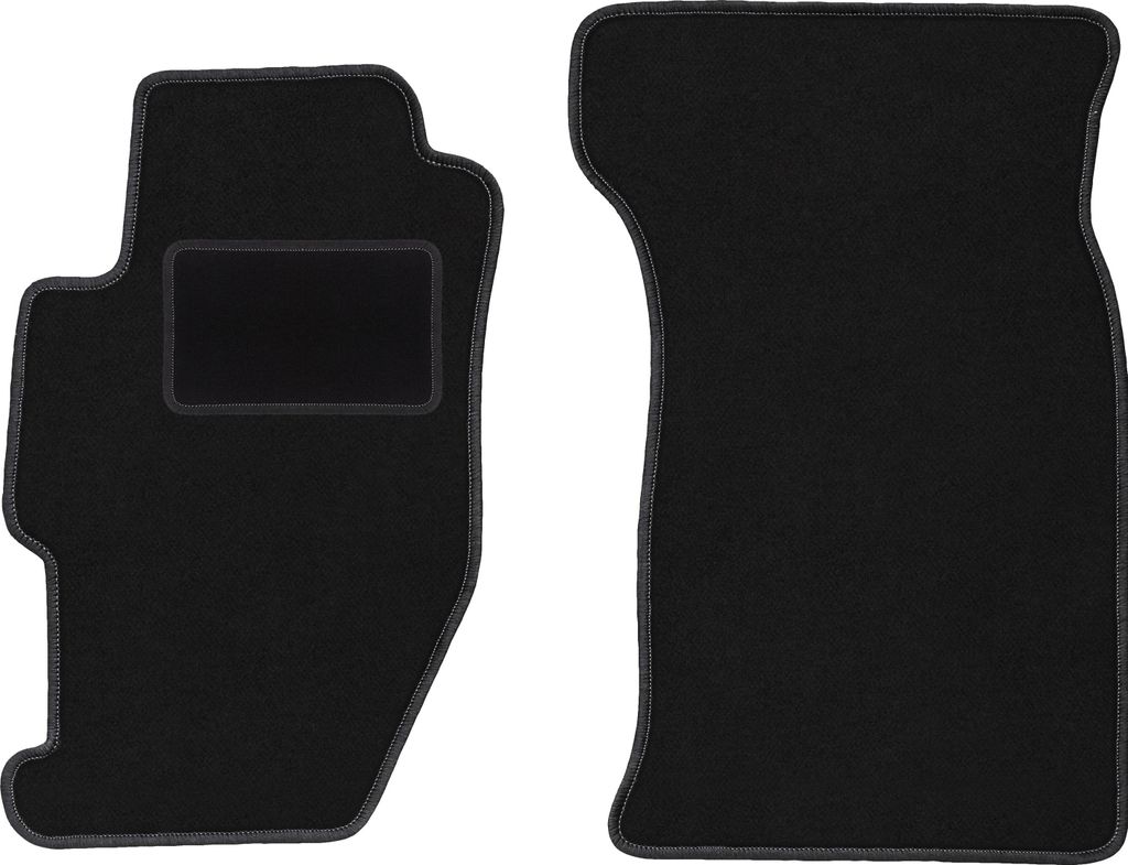 Velours-Fußmatten Vorne passend für Honda Accord VI (Coupe, Bj. 1998-2002) – schwarz, passgenau, mit Befestigungen set 2 Stk. - STANDARD