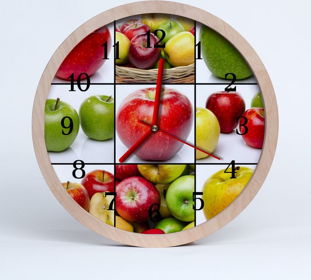 Holzuhr 20fi cm wanduhr - Äpfel Obst