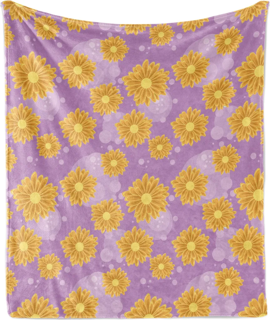 Coperta Plaid ABAKUHAUS 175x230 | Stampa Digitale Fiori | Urban Comfort