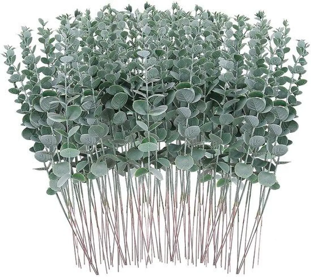 36 Fleurs d'Eucalyptus Artificielles en Plastique pour Décoration Mariage