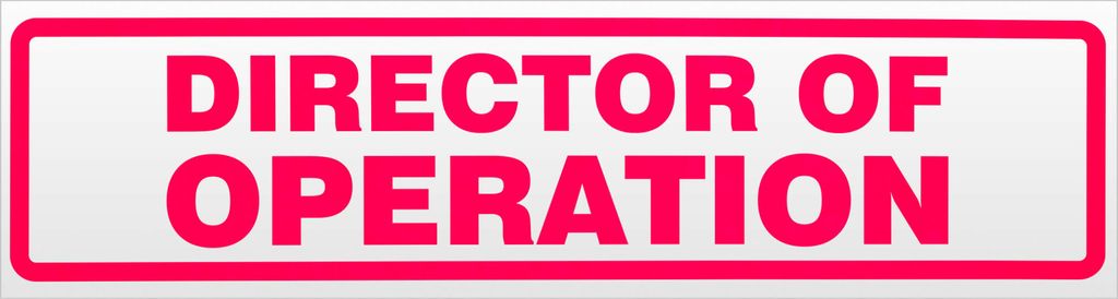 Director of Operation Magnetschild Schild magnetisch - 20cm Neonpink - Magnetfolie für Auto PKW Kfz