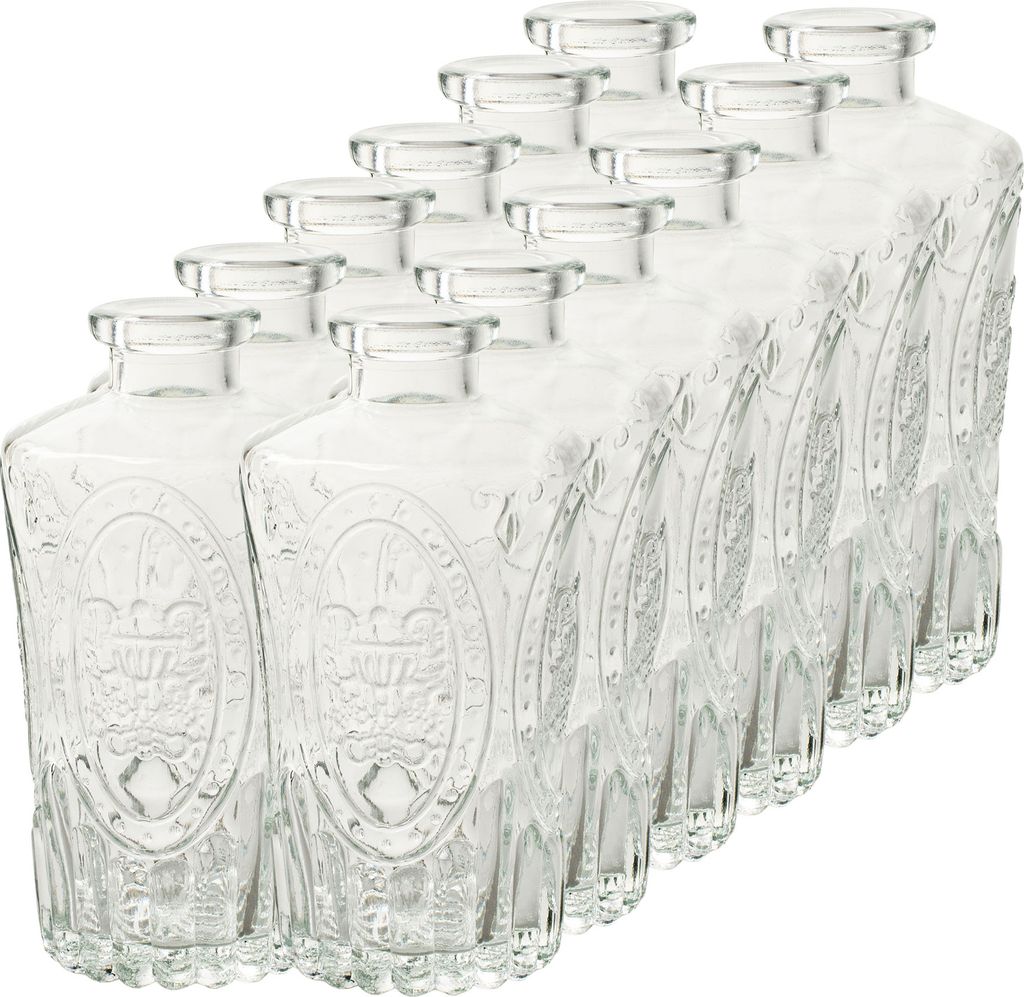 Dana, 12 Stück Tischvasen, Glas, Vintage-Look, gemustert, H Produktbild 