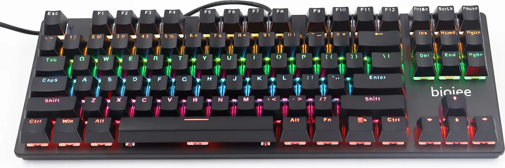 Clavier Mécanique Switch Bleu Biojee - Rétroéclairage Rainbow et Noir