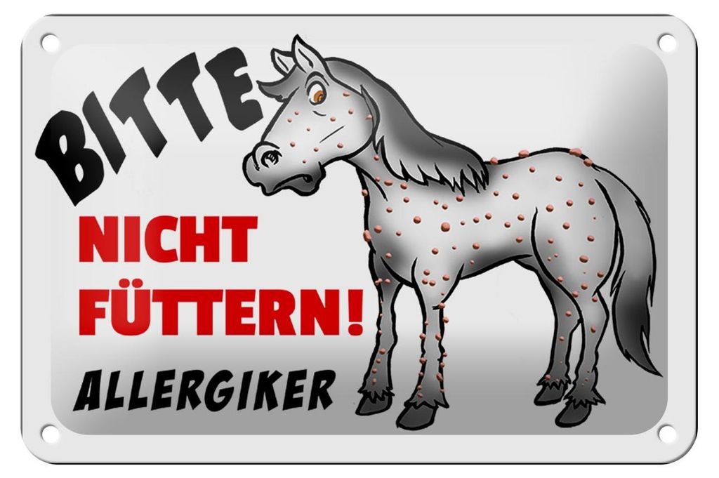 Blechschild Hinweis 18x12cm Bitte nicht füttern Pferd