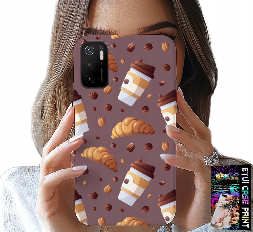 Gehäuse Für Xiaomi Poco M3 Pro 5G - Gehäuse Mit Kaffee Croissants Und Bohnen Im Hintergrund