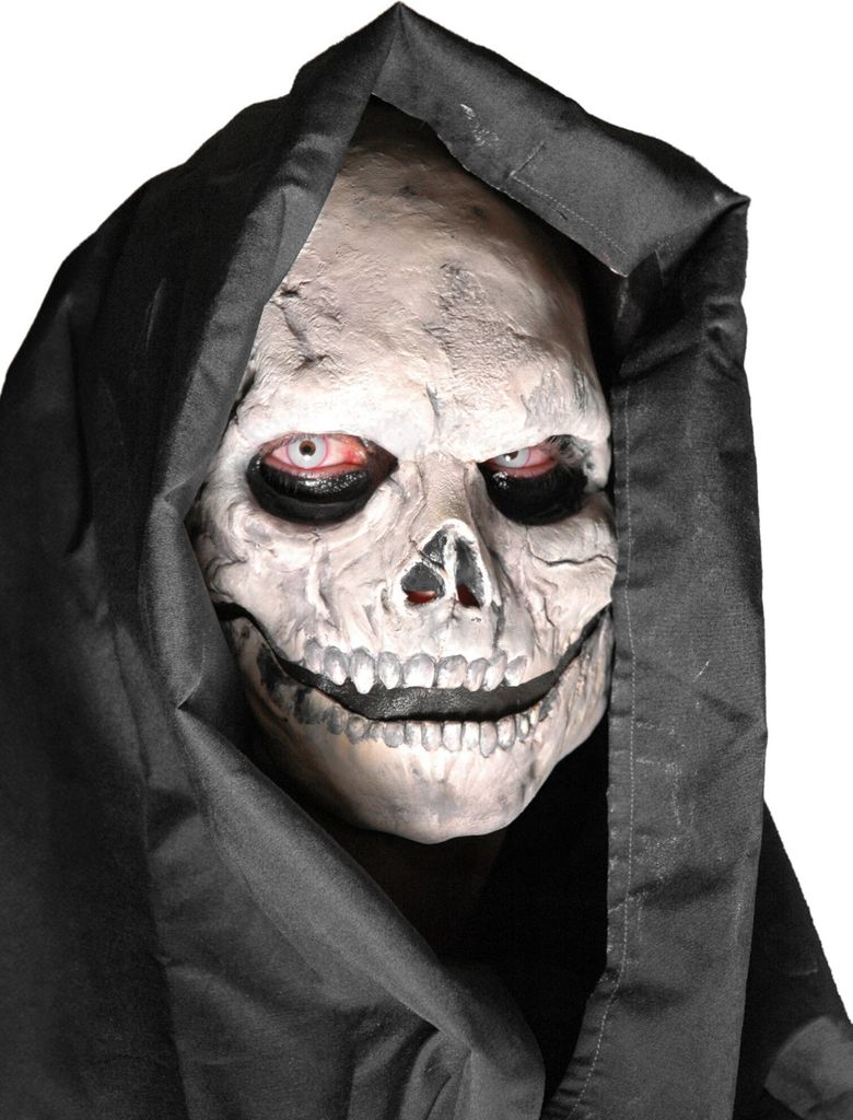 Sensenmann Maske zum Ankleben - Halloween Skelett Produktbild 