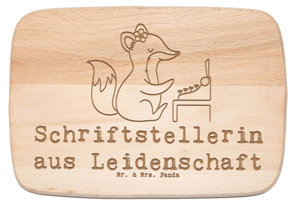Mr. & Mrs. Panda Holzbrett Schriftstellerin Leidenschaft - Transparent - Geschenk, Buchhandlung, Firma, Buchladen, Spruch, schneidbrett, Lustig, Fr...