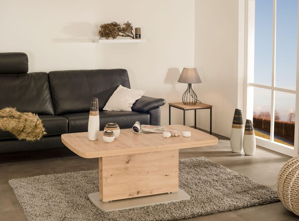 Vierhaus Couchtisch Wildeiche Silber Höhenverstellbar Produktbild 