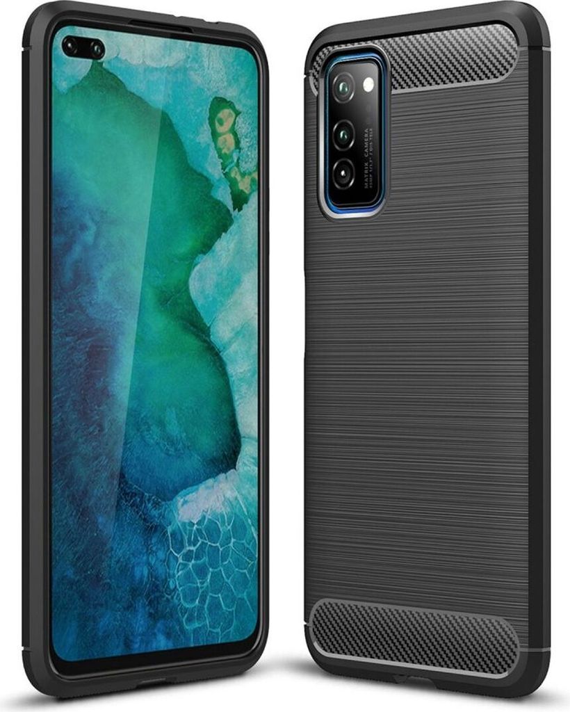 Schutzhülle Handyhülle für Huawei Honor V30 Case Cover Carbon Optik Schwarz