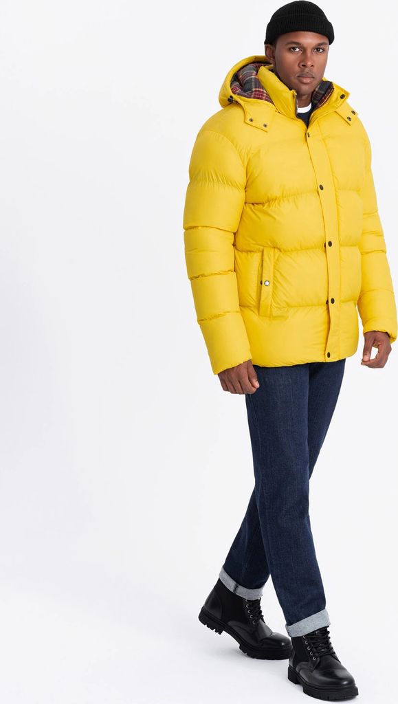 Ombre Clothing Winterjacke für Männer Jubair gelb L