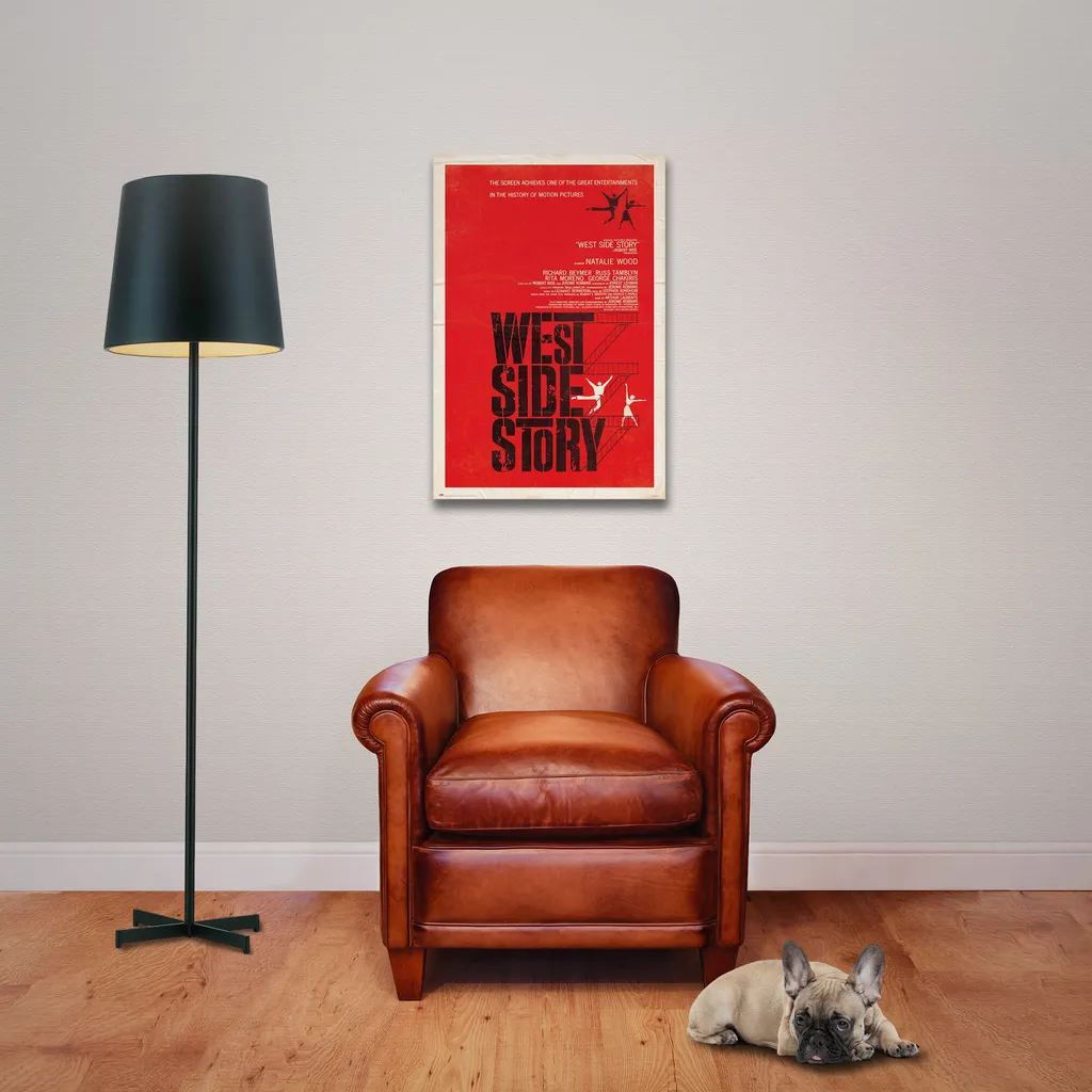 Kit Poster West Side Story avec Supports Bois : Suspendez sans Abîmer