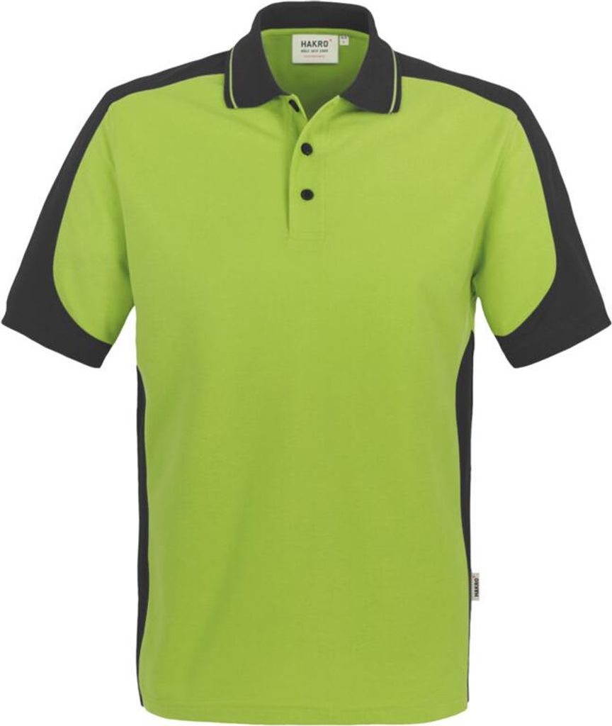 HAKRO Poloshirt Contrast Mikralinar 839, kiwi/anthrazit, 2XL