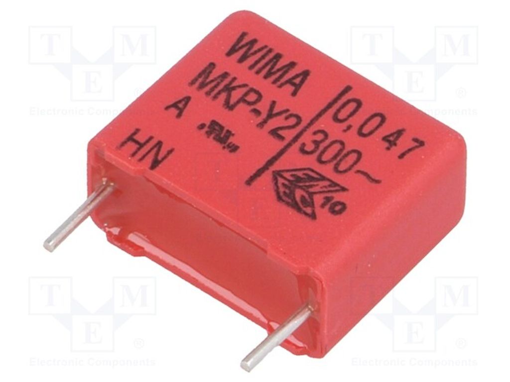 2x Kondensator: 15mm Y2 47nF 8x15x18mm 10% 300VAC MKY22W24704F00KSSD kondensator