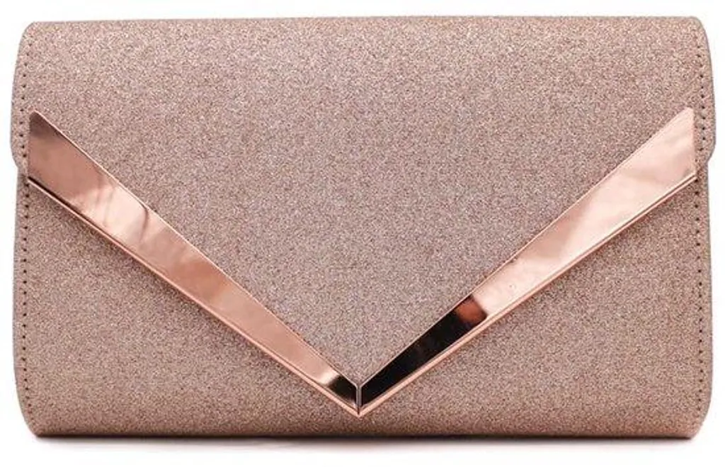 Pochette de soirée rose compacte pour ranger smartphone et maquillage
