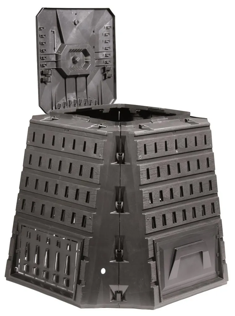 Composteur BIOCOMPO 500L Noir - Bac à Compost de Jardin Robuste - 8