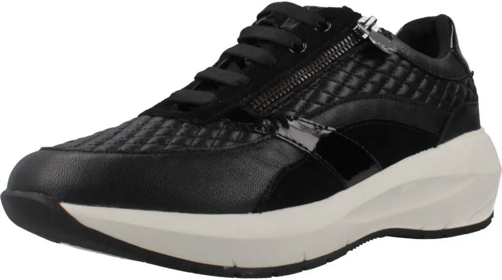 Basket femme contre le mal de pied en cuir noir de chèvre