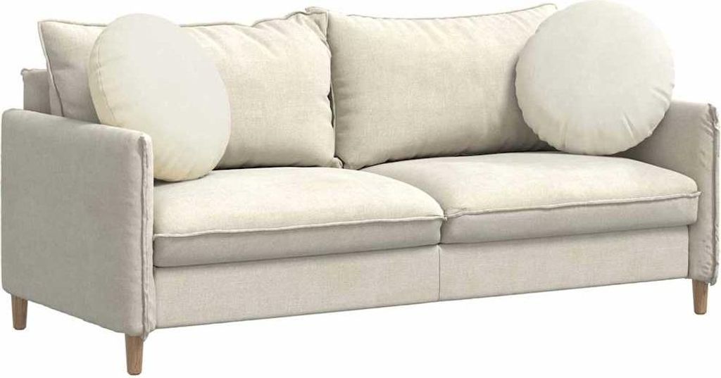 Cloris Designermöbel Sitzkissen 2 Stück Creme Ø 50 x 19cm Samt - Gartenmöbelauflagen 2026Neu348577 - Gartenmöbelauflagen